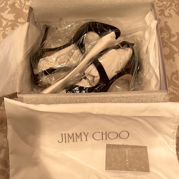 Jimmy Choo heels. Worn once in amazing condition. Style: Emily suede black 100mm - Picture 5 of 8